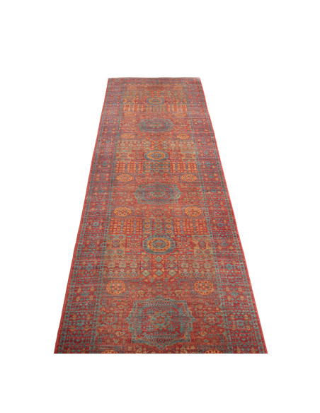 Rug Mamlouk Pakistan 82x391 Terracotta Red Blue