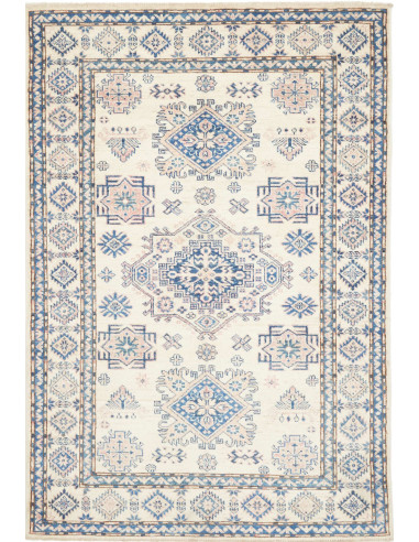 Tappeto Kazak Fine Pakistan bianco grigio 121x177