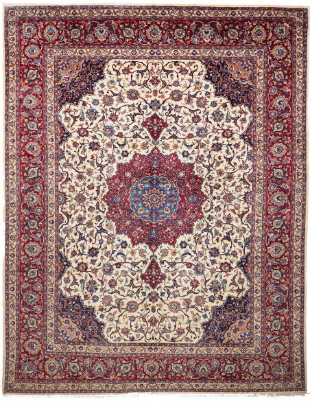 Tappeto Mashad Persia beige azzurro 300x385