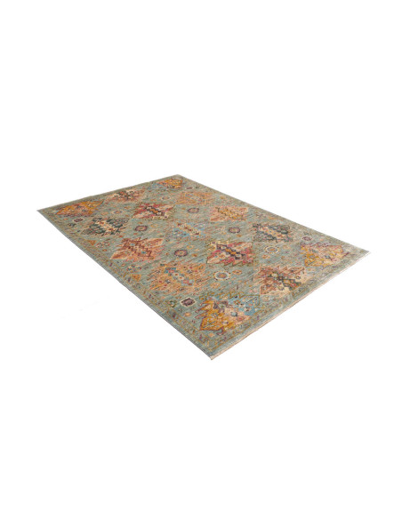 Tappeto Tribal Pakistan 147x203 Verde Acqua Ten