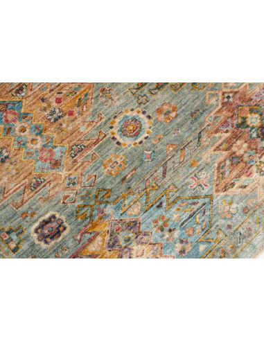 Tappeto Tribal Pakistan 147x203 Verde Acqua Ten