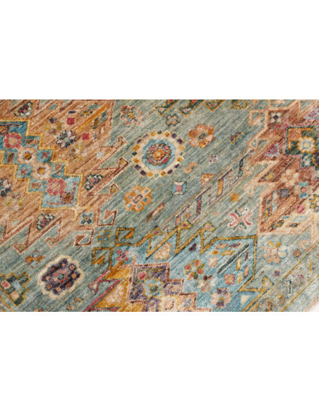 Tappeto Tribal Pakistan 147x203 Verde Acqua Ten