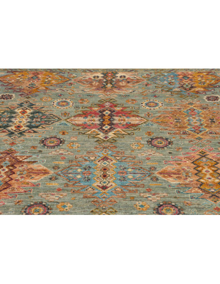 Tappeto Tribal Pakistan 147x203 Verde Acqua Ten