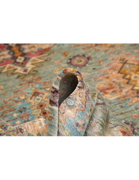 Tappeto Tribal Pakistan 147x203 Verde Acqua Ten