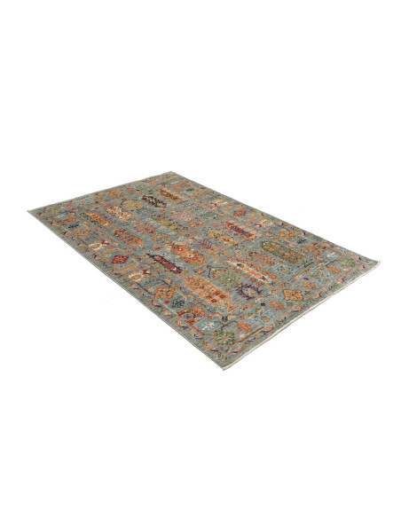 Tappeto Tribal Pakistan 123x187 Azzurro Petroli