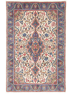 Tappeto Kerman Persia beige azzurro 92x140