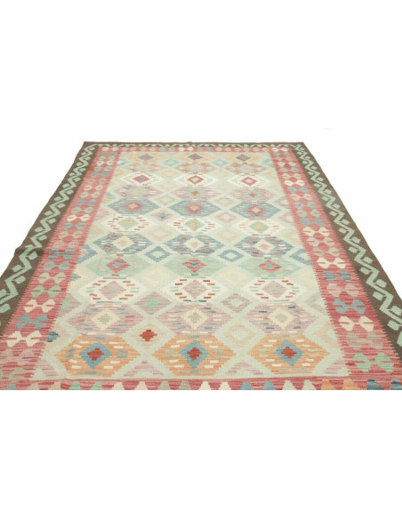 Tappeto Kilim Afghanistan beige azzurro 192x292