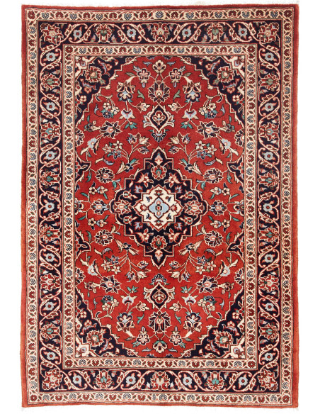 Rug Kashan Fine Persia brown yellow 100x148