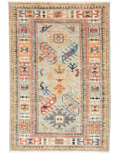 Tappeto Kazak Fine Pakistan marrone azzurro 69x96