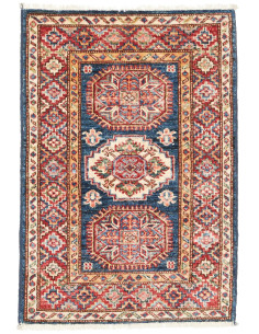 Rug Kazak Fine Pakistan maroon yellow 56x82