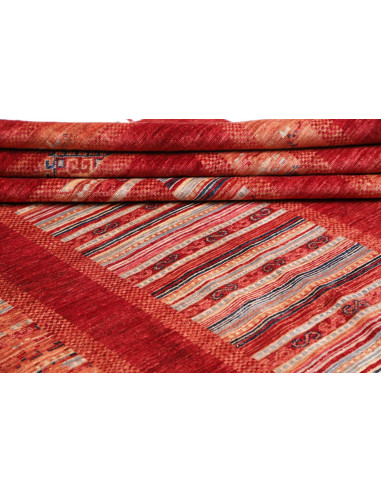 Rug Siva Pakistan maroon orange 243x300