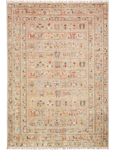 Rug Rubin Pakistan maroon grey 162x239