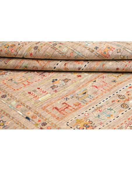 Rug Rubin Pakistan maroon grey 162x239