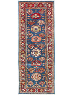 Rug Kazak Fine Pakistan sky blue orange 76x202