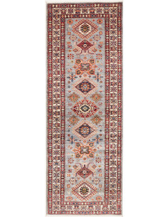 Rug Kazak Fine Pakistan beige maroon 84x245