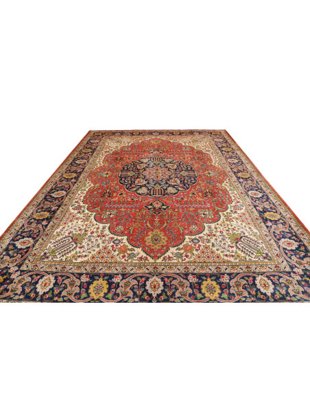 Tabriz Persia Medallion Red Blue 293x386 Cm