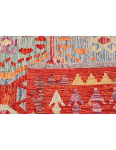 Tappeto Kilim Afghanistan arancione bianco 250x292