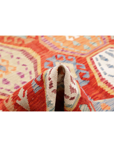 Tappeto Kilim Afghanistan arancione bianco 250x292