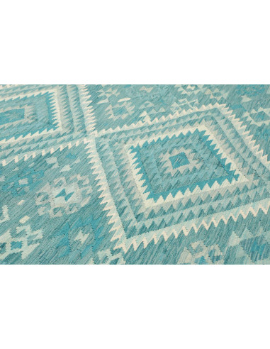 Tappeto Kilim Afghanistan verde bianco 255x298
