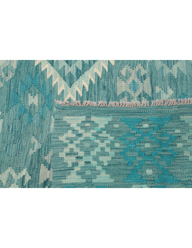 Rug Kilim Afghanistan green white 255x298