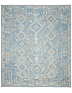 Tappeto Kilim Afghanistan azzurro grigio 252x295
