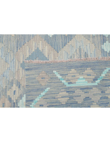 Tappeto Kilim Afghanistan azzurro grigio 252x295