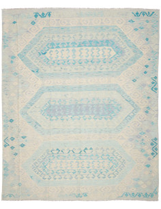 Tappeto Kilim Afghanistan bianco azzurro 243x295
