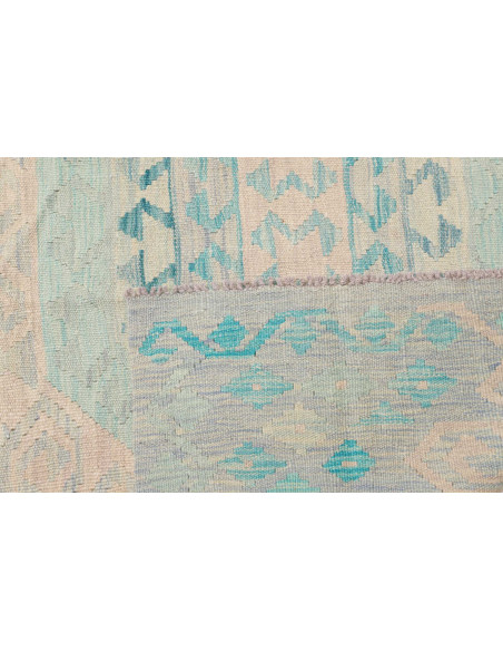 Tappeto Kilim Afghanistan bianco azzurro 243x295