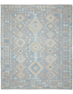 Tappeto Kilim Afghanistan azzurro bianco 245x289