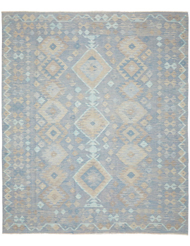 Tappeto Kilim Afghanistan azzurro bianco 245x289