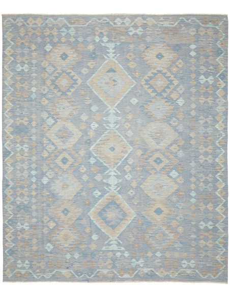 Tappeto Kilim Afghanistan azzurro bianco 245x289