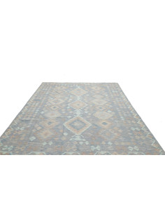 Tappeto Kilim Afghanistan azzurro bianco 245x289 2