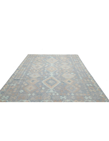 Tappeto Kilim Afghanistan azzurro bianco 245x289