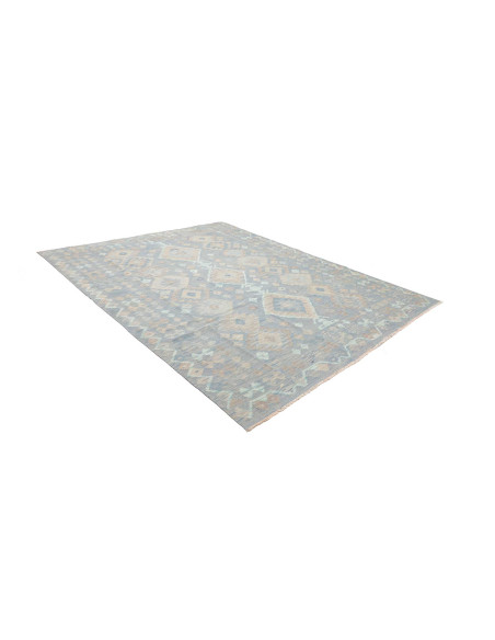 Tappeto Kilim Afghanistan azzurro bianco 245x289