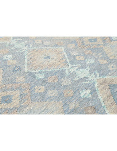 Tappeto Kilim Afghanistan azzurro bianco 245x289