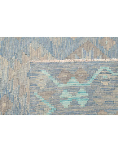 Tappeto Kilim Afghanistan azzurro bianco 245x289