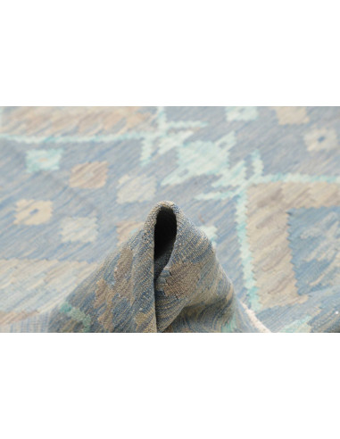 Tappeto Kilim Afghanistan azzurro bianco 245x289