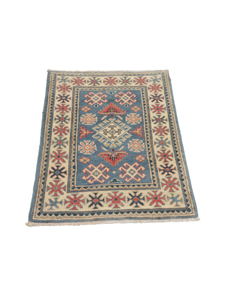 Kazak 61x89 Cm Kazak Afghanistan Hand-carded Wool warp