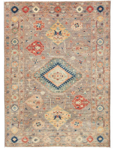 Tappeto Kazak Fine Pakistan marrone grigio 151x206