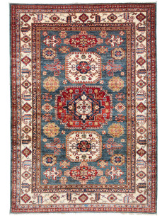 Tappeto Kazak Fine Pakistan marrone bianco 150x219