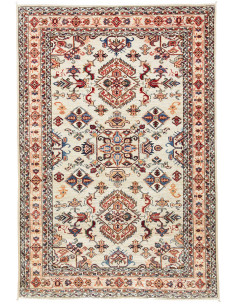 Rug Kazak Fine Pakistan white grey 124x183