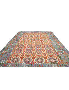 Rug Kilim Afghanistan 315x393 Sky Blue Orange 2