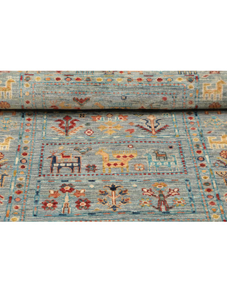 Rug Rubin Pakistan sky blue maroon 80x120