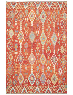 Tappeto Kilim Afghanistan rosso 197x299