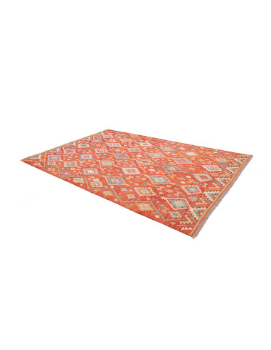 Tappeto Kilim Afghanistan arancione rosso 201x300