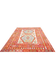 Tappeto Kilim Afghanistan arancione marrone 213x290 2