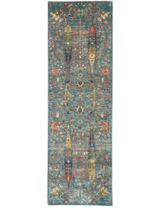 Tappeto Shahi Fine Pakistan 77x243 Blu Petrolio