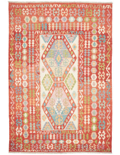 Tappeto Kilim Afghanistan marrone rosso 210x301
