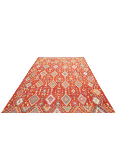 Tappeto Kilim Afghanistan arancione marrone 200x292 2