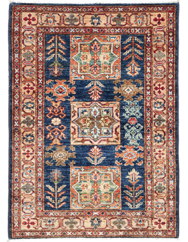 Rug Kazak Fine Pakistan maroon grey 83x116
